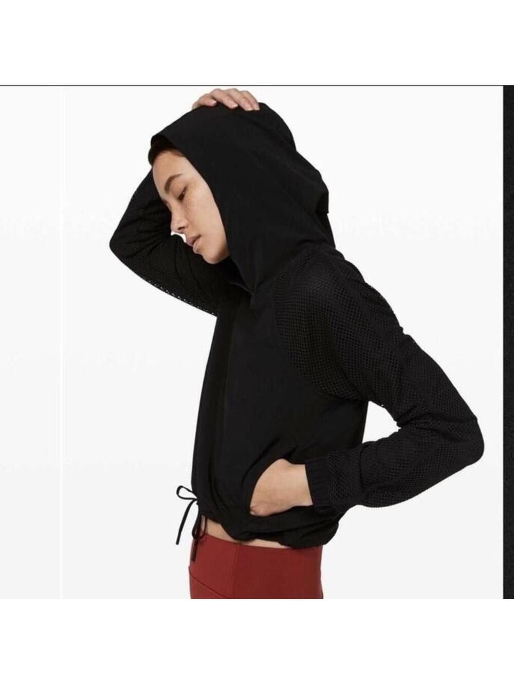 Lululemon Catch a Breeze Hooded Pullover Mesh Sleeves Black Women’s XS LW3BYWS - Picture 14 of 15